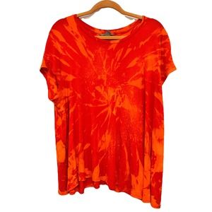 Orange loose fit flowy tie dye top